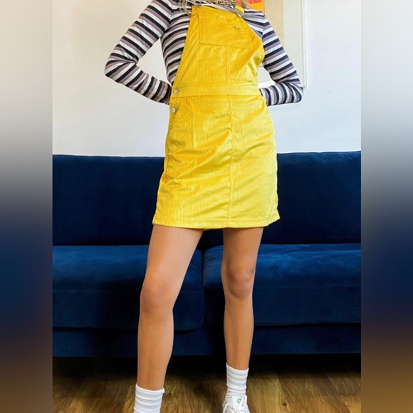 Yellow Corduroy Adidas Overall Dress - Picture 6 of 6